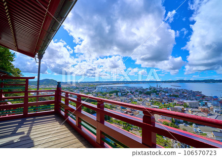 從千葉縣立山市(船形、鏡浦、立山灣等)大福寺摩崖觀世音菩薩觀音堂眺望的景色 從千葉縣立山市(船形、鏡浦、立山灣等)大福寺摩崖觀世音菩薩觀音堂眺望的景色 106570723
