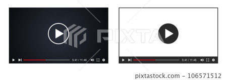 Multiple sets of video players with video play buttons vector illustration material 106571512
