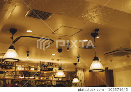 時尚的咖啡館天花板 時尚的咖啡館天花板 106571645