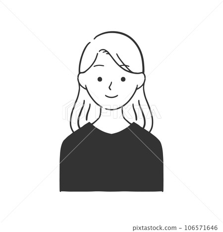 一位穿著休閒辦公服的長發女性的插圖 106571646