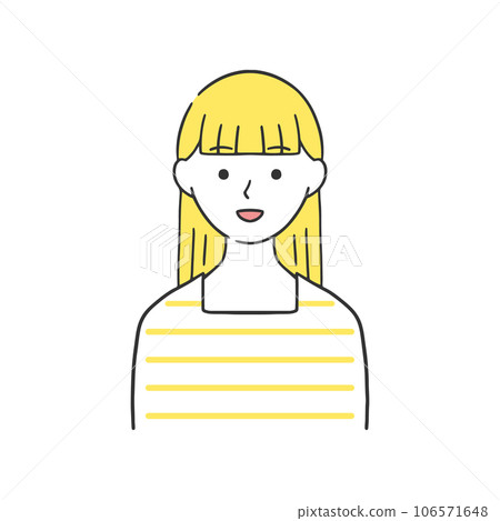 一位穿著休閒辦公服的長發女性的插圖 106571648