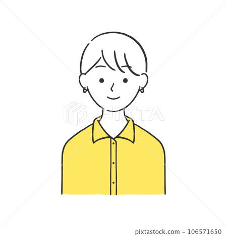 Illustration of a short hair woman in casual office clothes 106571650