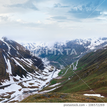 Summer mountain landscape (Furka Pass, Switzerland) 106572269