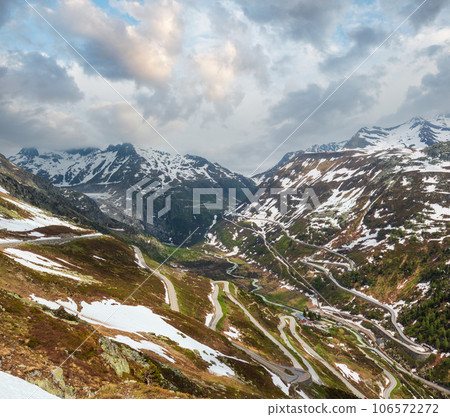 Alpine mountain road (Grimsel Pass, Switzerland) Alpine mountain road (Grimsel Pass, Switzerland) 106572272
