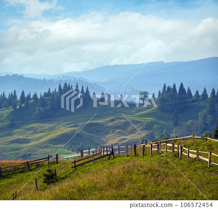 Picturesque summer Carpathian mountain countryside, Ukraine. Picturesque summer Carpathian mountain countryside, Ukraine. 106572454