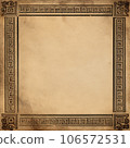 antique gold frame isolated on vintage paper 106572531
