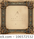 antique gold frame isolated on vintage paper 106572532