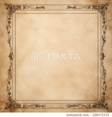 antique gold frame isolated on vintage paper 106572535