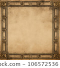 antique gold frame isolated on vintage paper 106572536