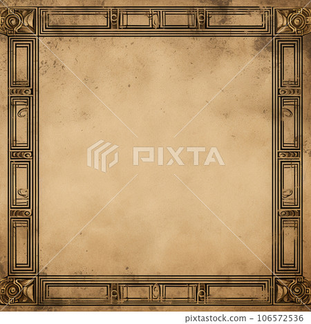 antique gold frame isolated on vintage paper 106572536