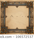 antique gold frame isolated on vintage paper 106572537