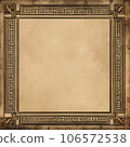 antique gold frame isolated on vintage paper 106572538