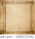 antique gold frame isolated on vintage paper 106572542