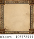 antique gold frame isolated on vintage paper 106572544