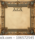antique gold frame isolated on vintage paper 106572545