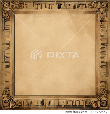 antique gold frame isolated on vintage paper 106572547