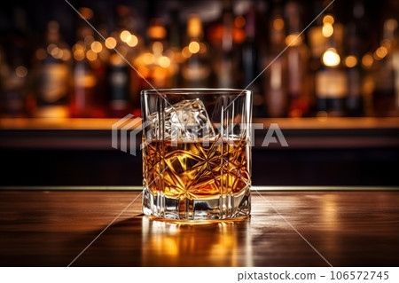 A glass of whiskey. 106572745