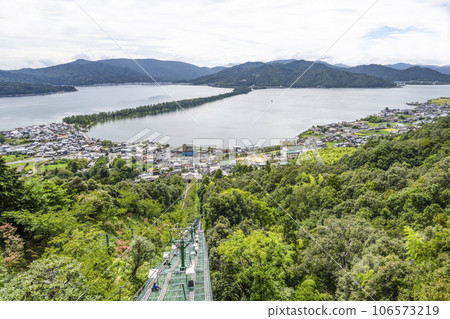 Amanohashidate seen from Kasamatsu Park (August) 106573219