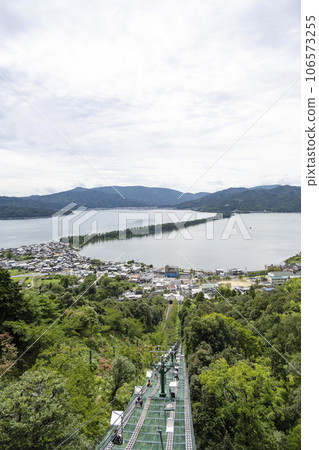Amanohashidate seen from Kasamatsu Park (August) 106573255