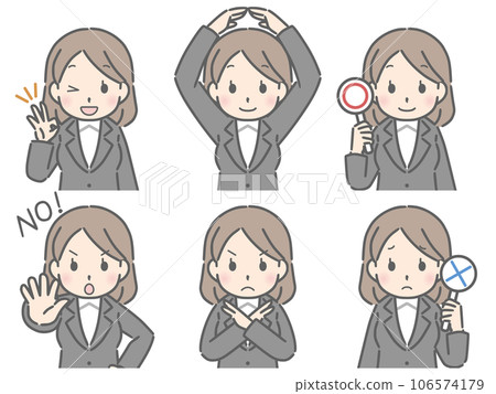Young woman yes and no (suit) Young woman yes and no (suit) 106574179
