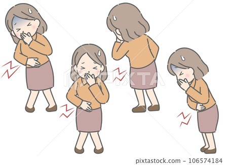 A young woman holding her mouth due to nausea (plain clothes) A young woman holding her mouth due to nausea (plain clothes) 106574184
