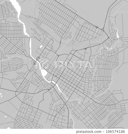 Map of Kropyvnytskyi city, Ukraine. Urban black and white poster. Road map with metropolitan city area view. 106574186