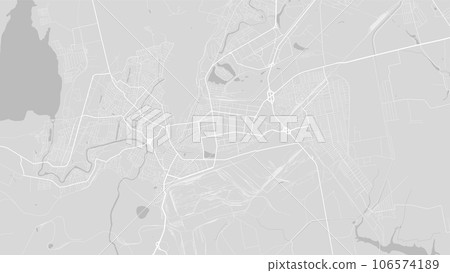 Background Kryvyi Rih map, Ukraine, white and light grey city poster. Vector map with roads and water. Widescreen proportion, flat design roadmap. Background Kryvyi Rih map, Ukraine, white and light grey city poster. Vector map with roads and water. Widescreen proportion, flat design roadmap. 106574189