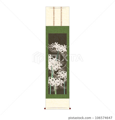 白蜘蛛百合掛軸 106574647