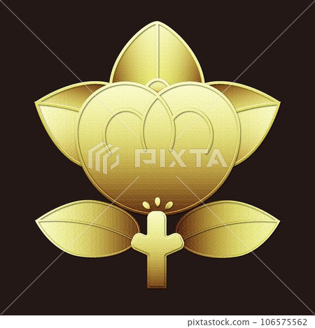 帶有立花圖案的金色家族徽章立花 106575562