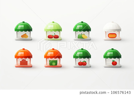 Grocery store (3D pictogram) 106576143