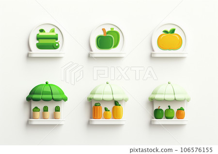 Grocery store (3D pictogram) 106576155