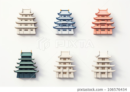Japanese castle (3D pictogram) 106576434