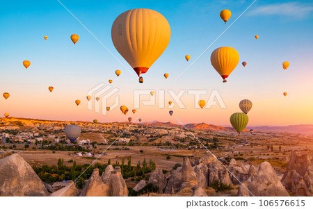 Hot air balloons in Cappadocia, Turkey 106576615