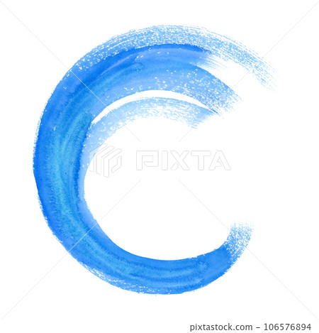 Sky blue watercolor brush stroke isolated on white background. Abstract illustration for winter designs, business cards and logos 106576894
