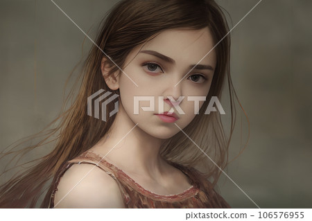 Woman with an anxious expression 3 106576955