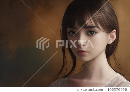 Woman with an anxious expression 4 106576956