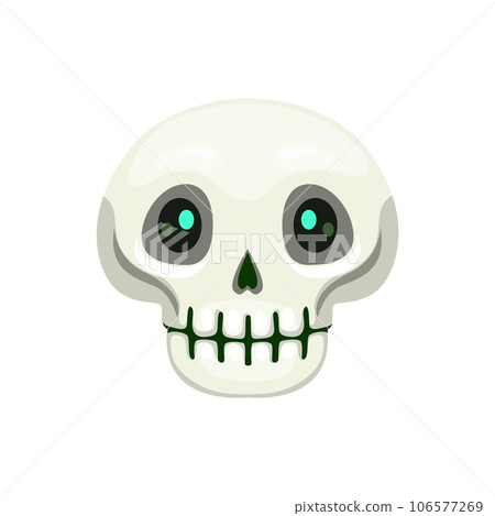 Cartoon Halloween skull emoji, isolated vector... - Stock Illustration ...