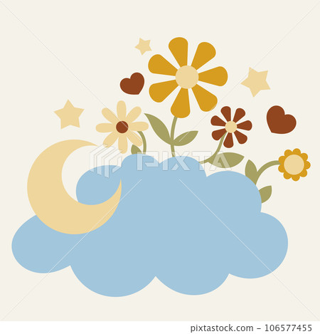 Groovy Flowers Illustration Groovy Flowers Illustration 106577455