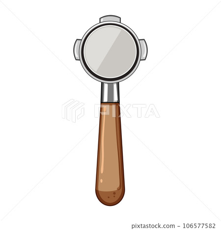 hot portafilter coffee cartoon vector illustration 106577582