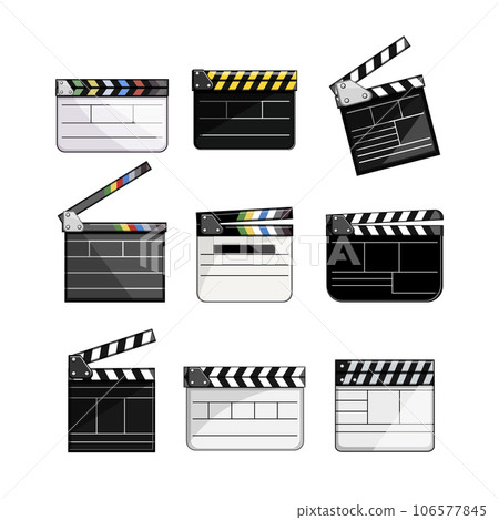 clapperboard set cartoon vector illustration 106577845