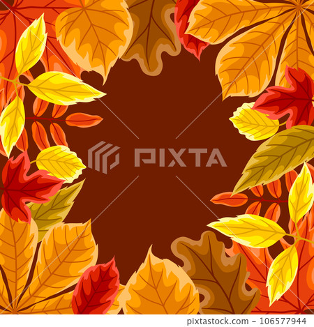 Background with autumn leaves. Illustration with various foliage. 106577944