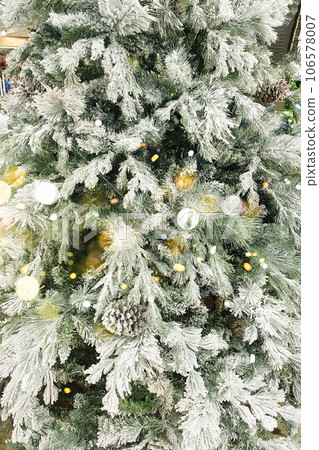 Christmas souvenirs and toys for decoration. Fir tree decoration. Happy new year holiday and decorated. Christmas souvenirs and toys for decoration. Fir tree decoration. Happy new year holiday and decorated. 106578007