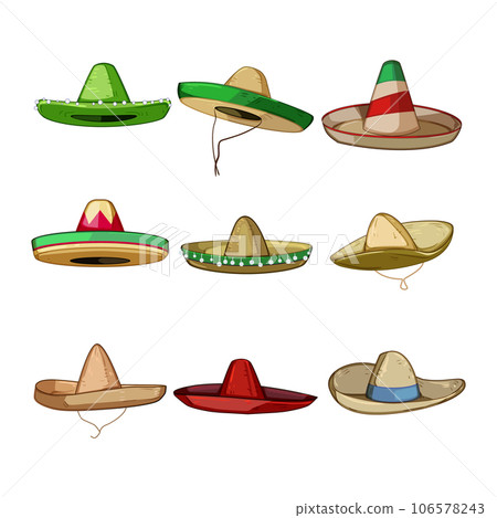 sombrero set cartoon vector illustration 106578243