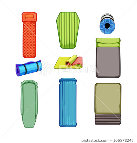 sleeping pad set cartoon vector illustration 106578245
