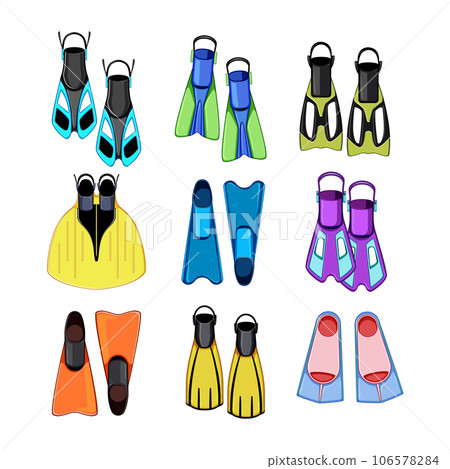 flippers set cartoon vector illustration 106578284
