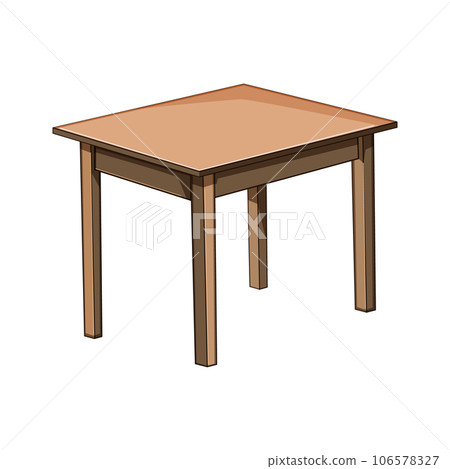 desk wooden table cartoon vector illustration 106578327