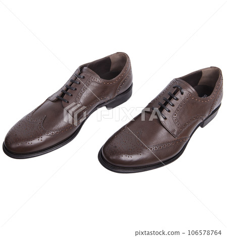 Elegant Brown Leather Shoes Isolated on White Elegant Brown Leather Shoes Isolated on White 106578764