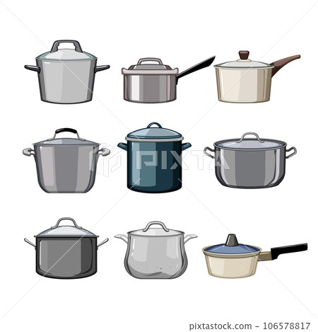 sauce pan set cartoon vector illustration sauce pan set cartoon vector illustration 106578817