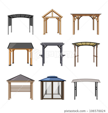 pergola patio set cartoon vector illustration 106578824