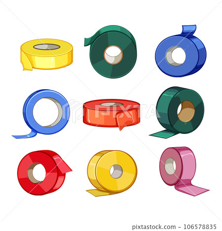 electrical tape set cartoon vector illustration 106578835